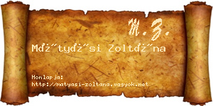 Mátyási Zoltána névjegykártya